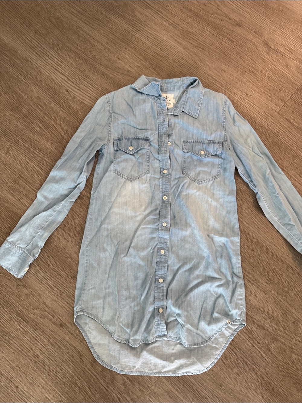 Light Wash Denim Shirt Dress